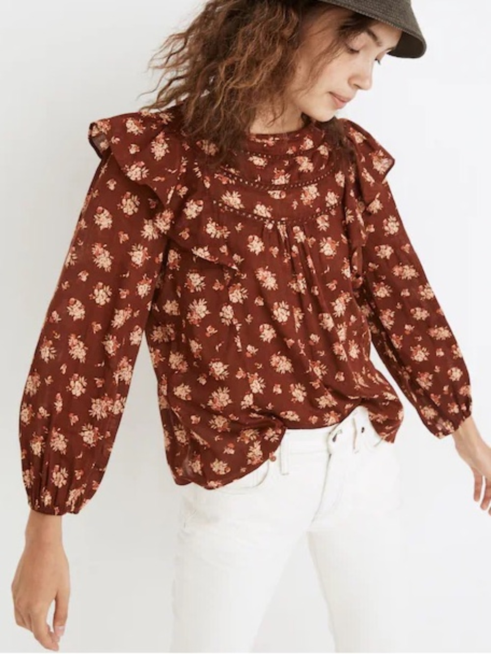Madewell Ruffle Top - Picture 1 of 9
